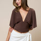 Plunging Short Sleeve Fitted Top