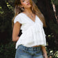 JULIETTE V Neck Tiered Ruffle Top