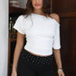 Rayae Asymmetric Slouchy Silhouette off-the-shoulder Top