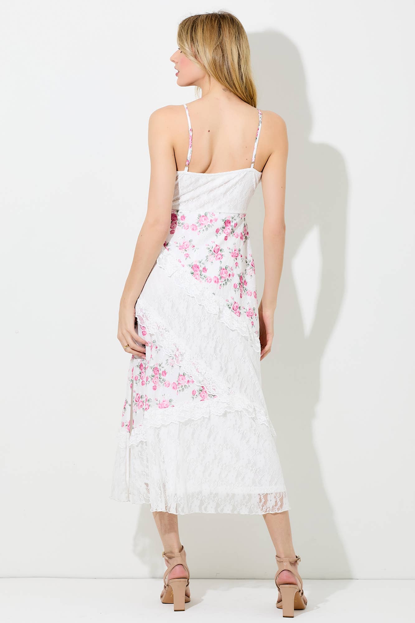 Luna Pink Lace Maxi Dress