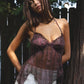ISOLA Scalloped Sequin Chiffon Open Back Halter Top