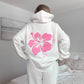 Ivory Hibiscus Flower Hoodie
