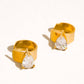 Jessenia 18K Gold Non-Tarnish Pear Crystal Cuffs
