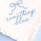 Something Blue Hanky - embroidered handkerchief, Bride Wedding Gift