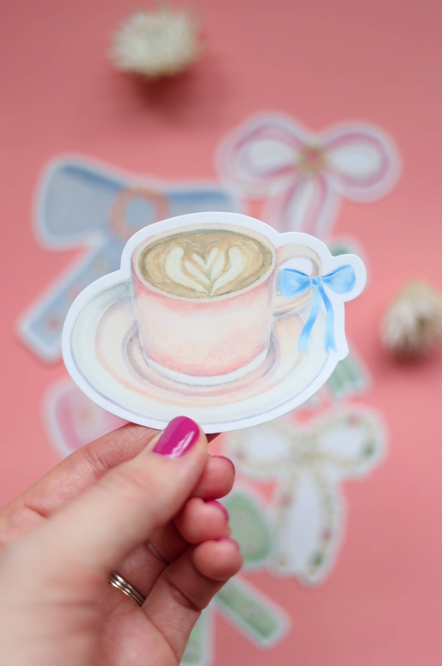 Blue bow coffee mug