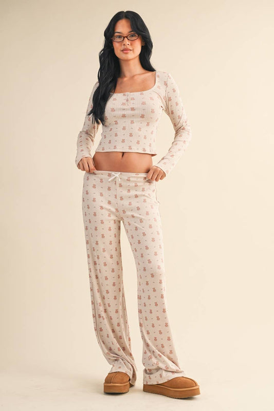 Teddy Bear Print Top