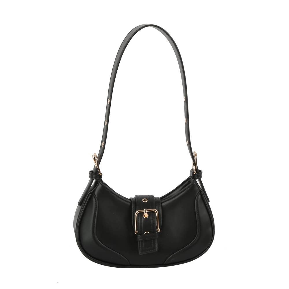 Buckle Crescent Shoulder Bag