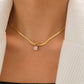 Blanc 18K Gold Non-Tarnish CZ Snake Chain Necklace
