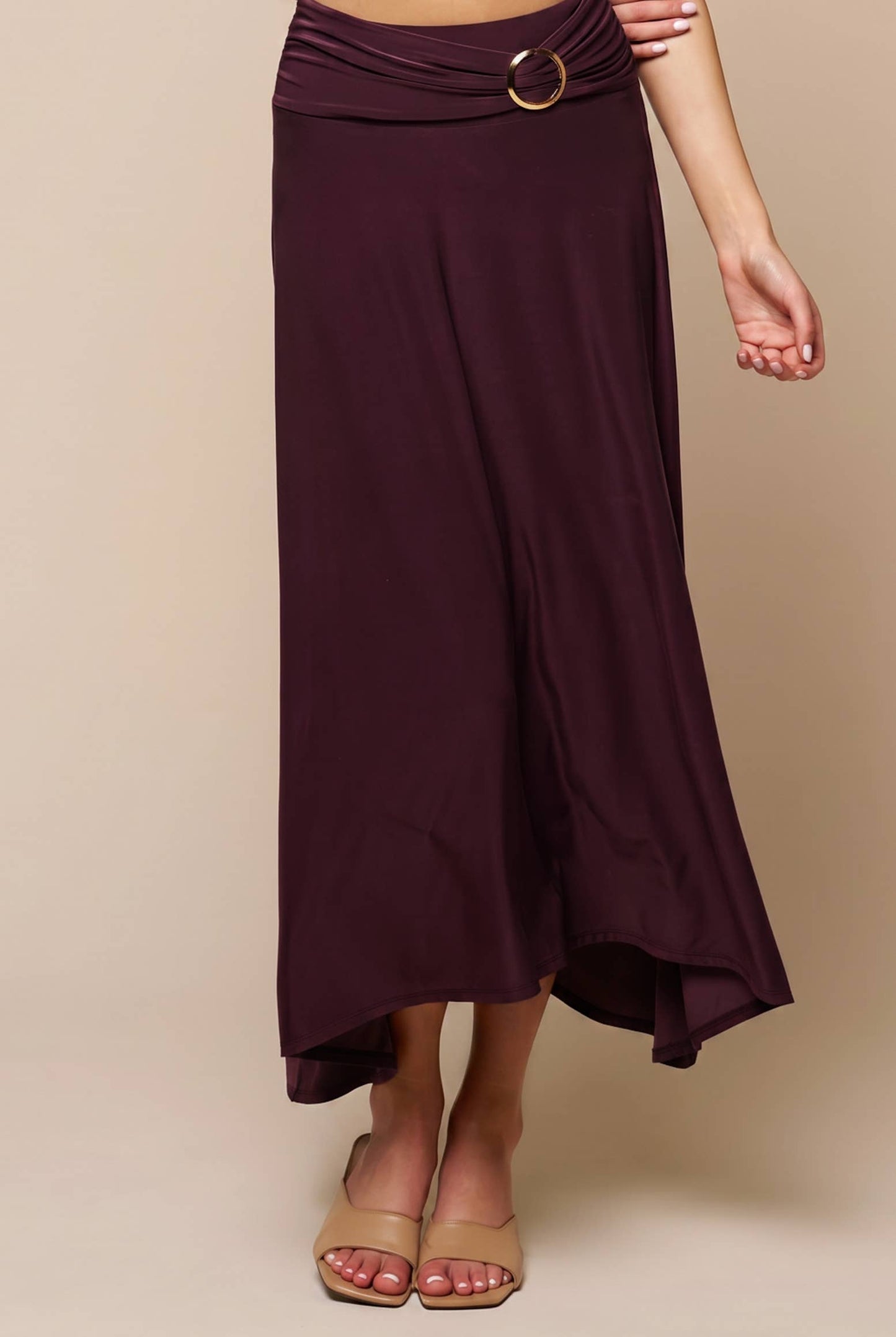 Golden Buckle Maxi Skirt