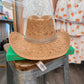 Blue Shell Woven Straw Western Hat