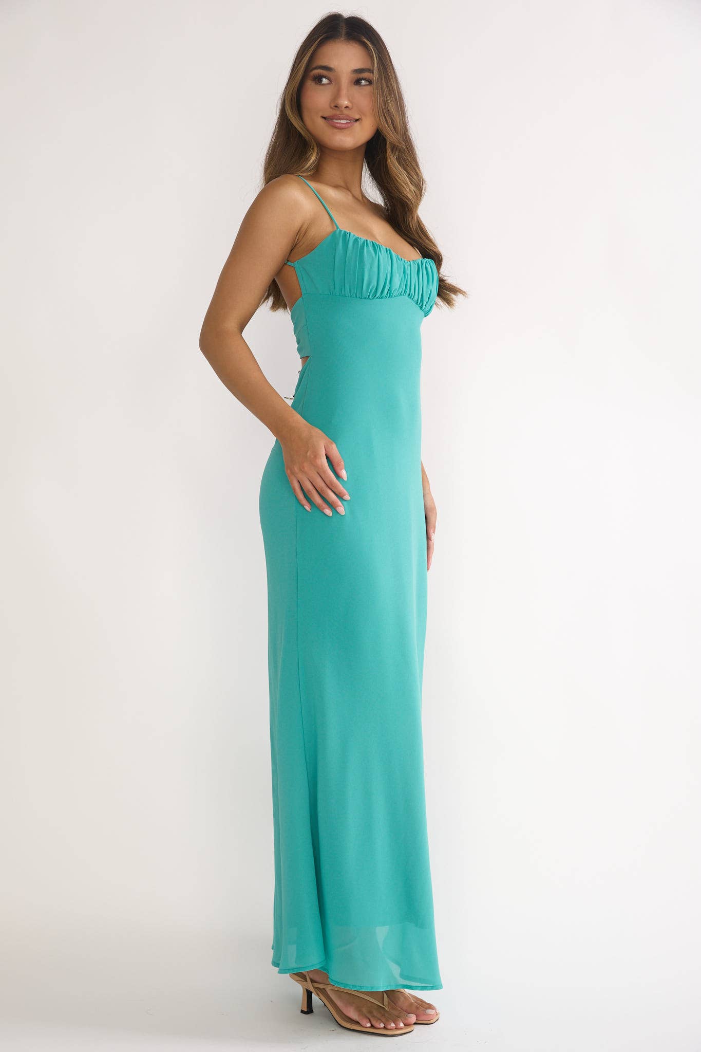 NERIDA TWIST BACK MAXI DRESS