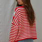 Knit Sweater Striped Button Down Cardigan