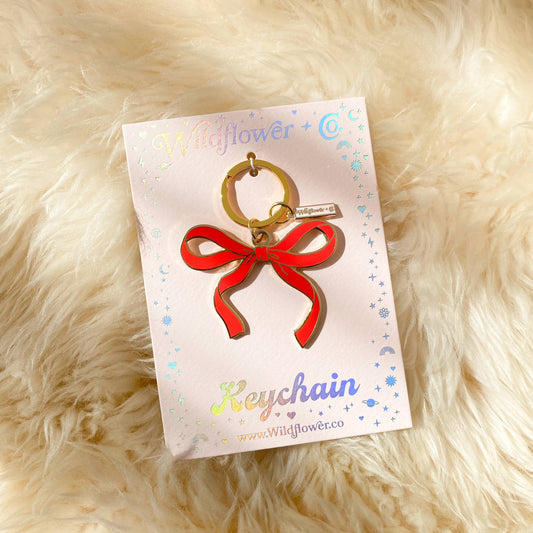 Bow Enamel Keychain