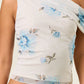 Blue Floral Mesh Top