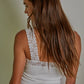 Knit Seamless Ribbed Tank Top with Lace Trim