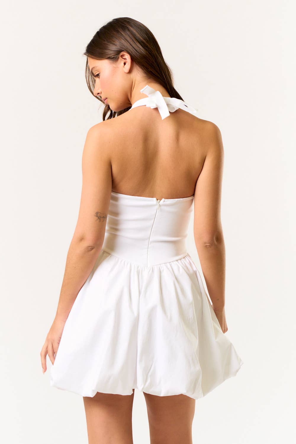 Mini Halter Bubble Hem Dress