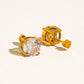 Avenn 18K Gold Non-Tarnish Round CZ Flat Back Earrings