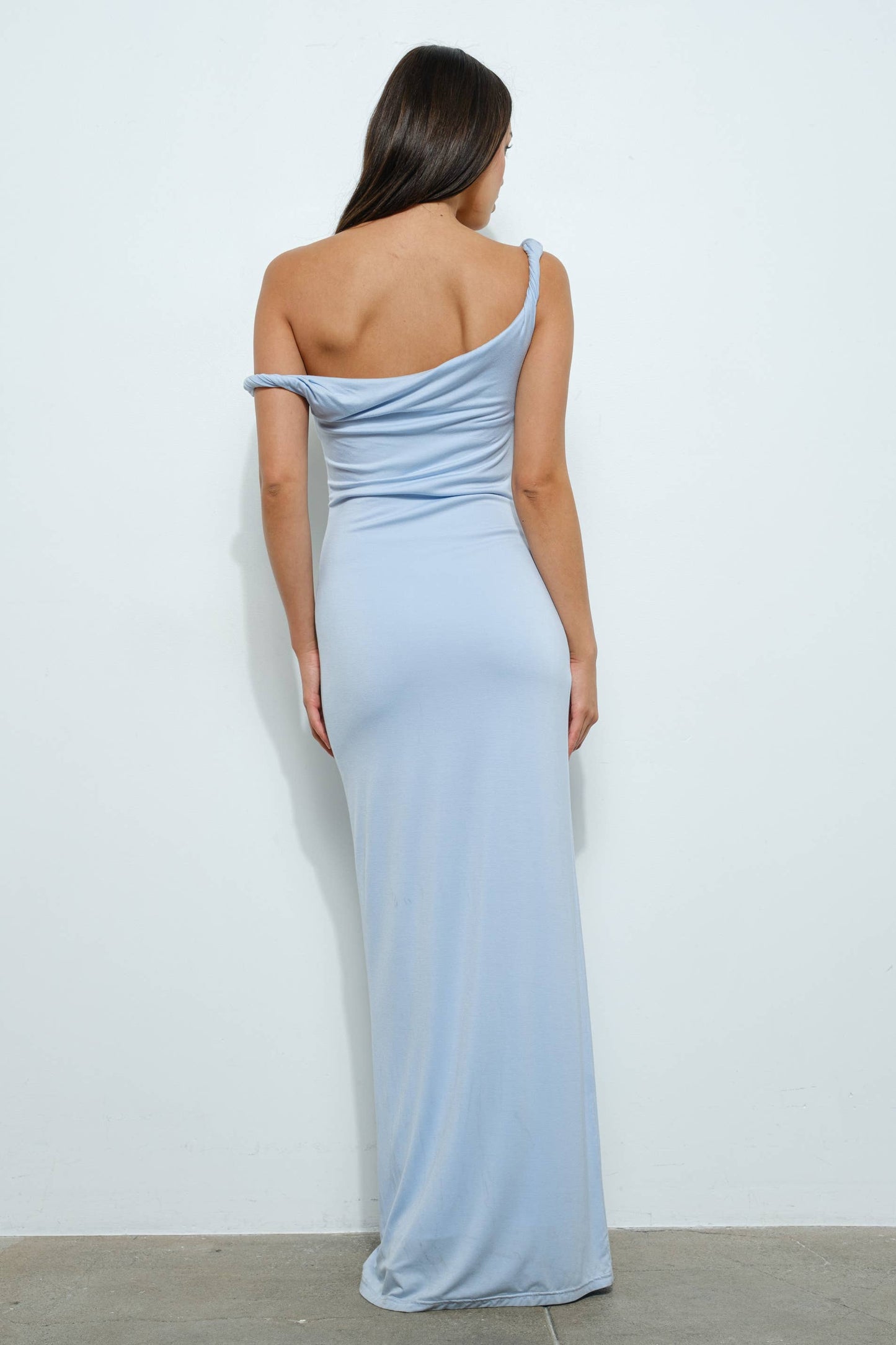 Twist Off The Shoulder Maxi Dress