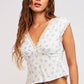 Floral V-neck Open Back