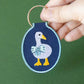 Duck Embroidered Keychain | lucky duck, denim, coquette