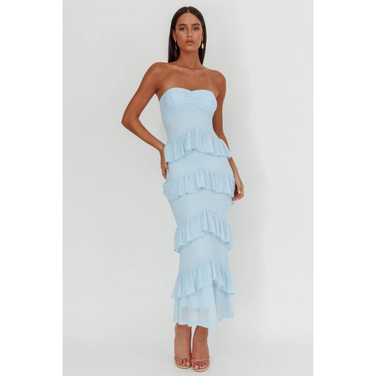Sweetheart Tiered Maxi Dress