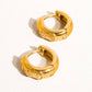 Orazio 18K Gold Non-Tarnish CZ Star Hoop Earring