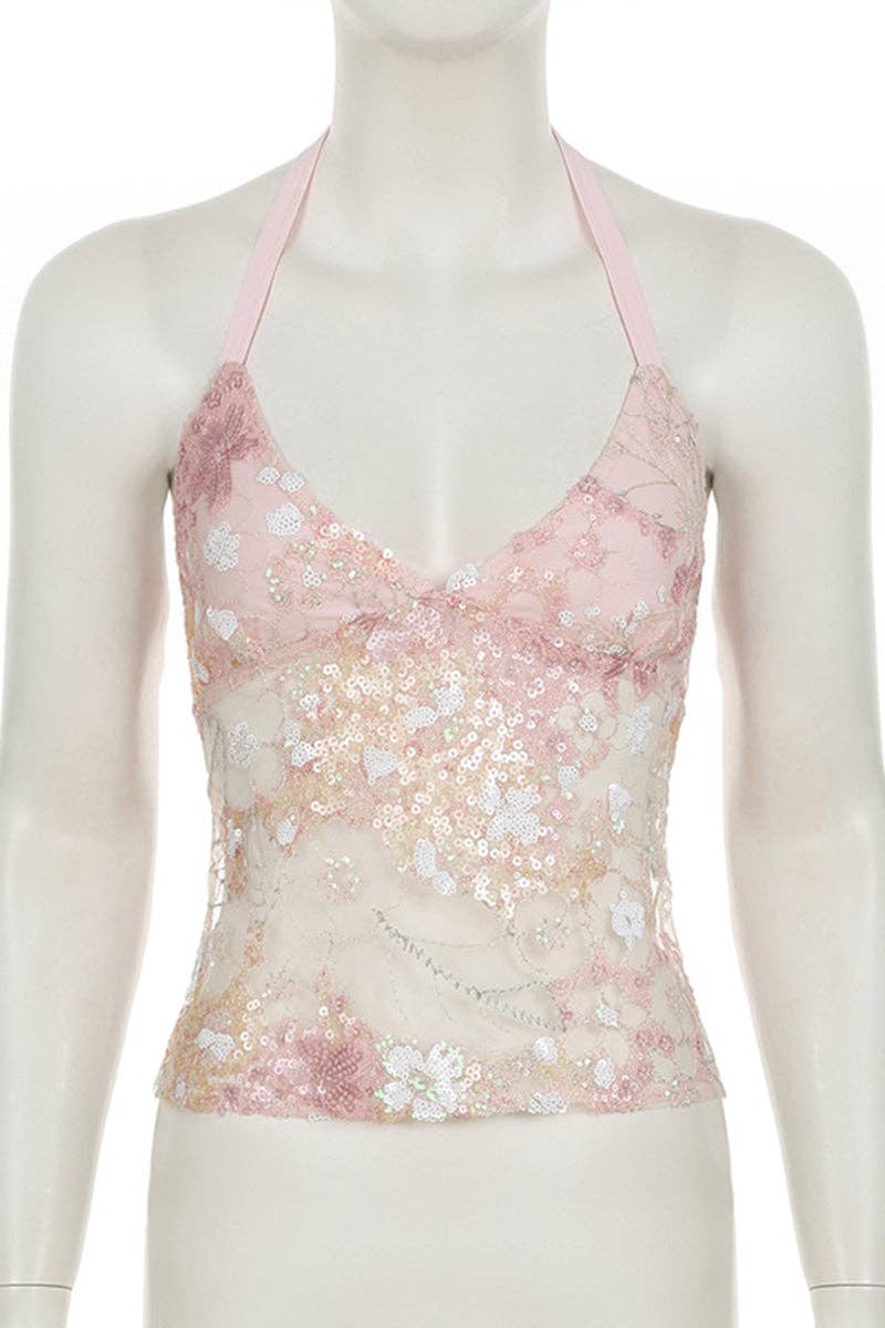Sequin Halter Camisole