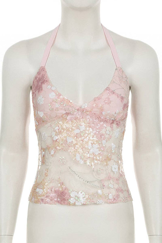 Sequin Halter Camisole