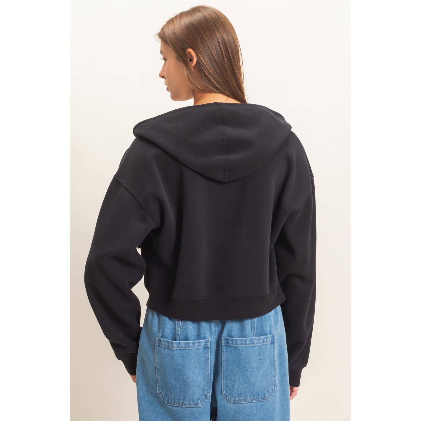 Star Patch Zip-Up Hoodie