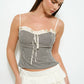 Ruffle Trim Gingham Cami Top