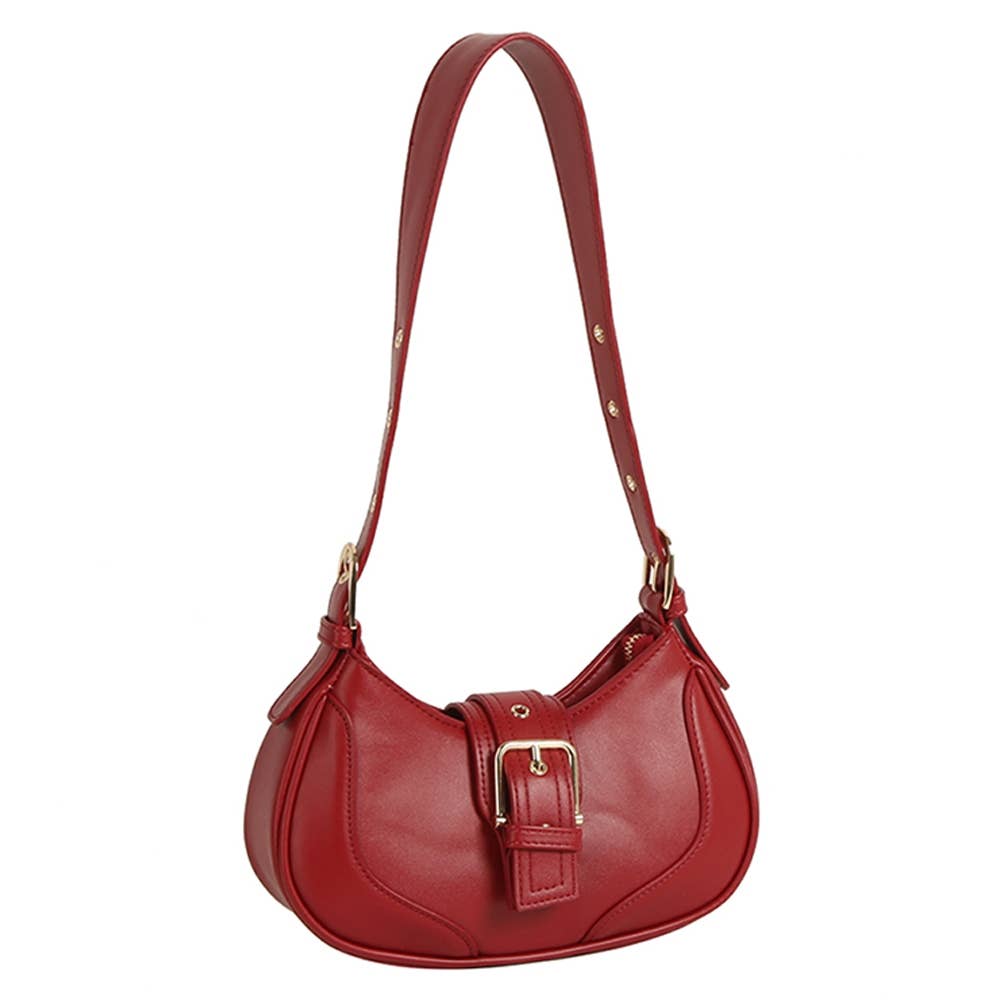 Buckle Crescent Shoulder Bag