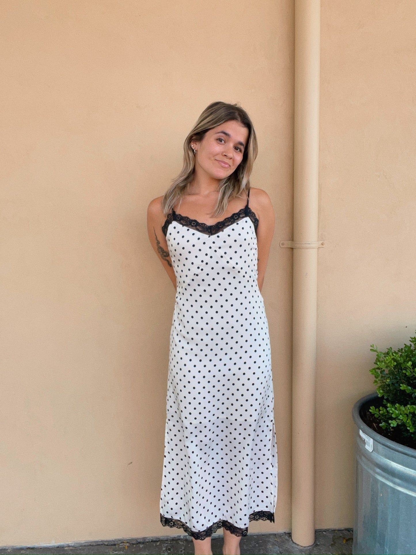 Satin Polka Dot Dress