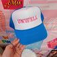 Unwell Trucker Hat: Blue/Pink