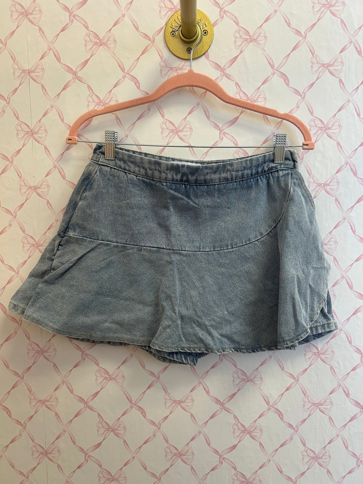 Wrap Denim Skort