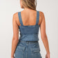 Front Lace Denim Corset