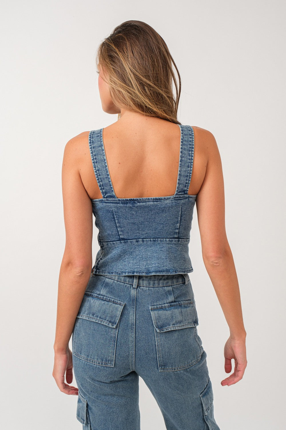 Front Lace Denim Corset