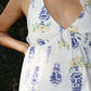 Vase Print Halter Peplum Top
