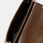 Glossy Leather Rivet Trim Shoulder Bag