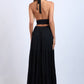 Halter Plunging V-Neck Maxi Dress