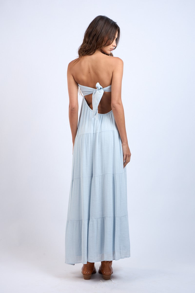 Strapless Open Back Dress