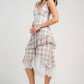PLAID HEMMED LACE TRIMMED DRESS