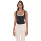 Two-Toned Detailed Corset Top in Black