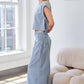 Striped Wide Leg Smocked Pants