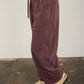 SMOCKED WAIST DRAWSTRING BARREL LEG SWEATPANTS