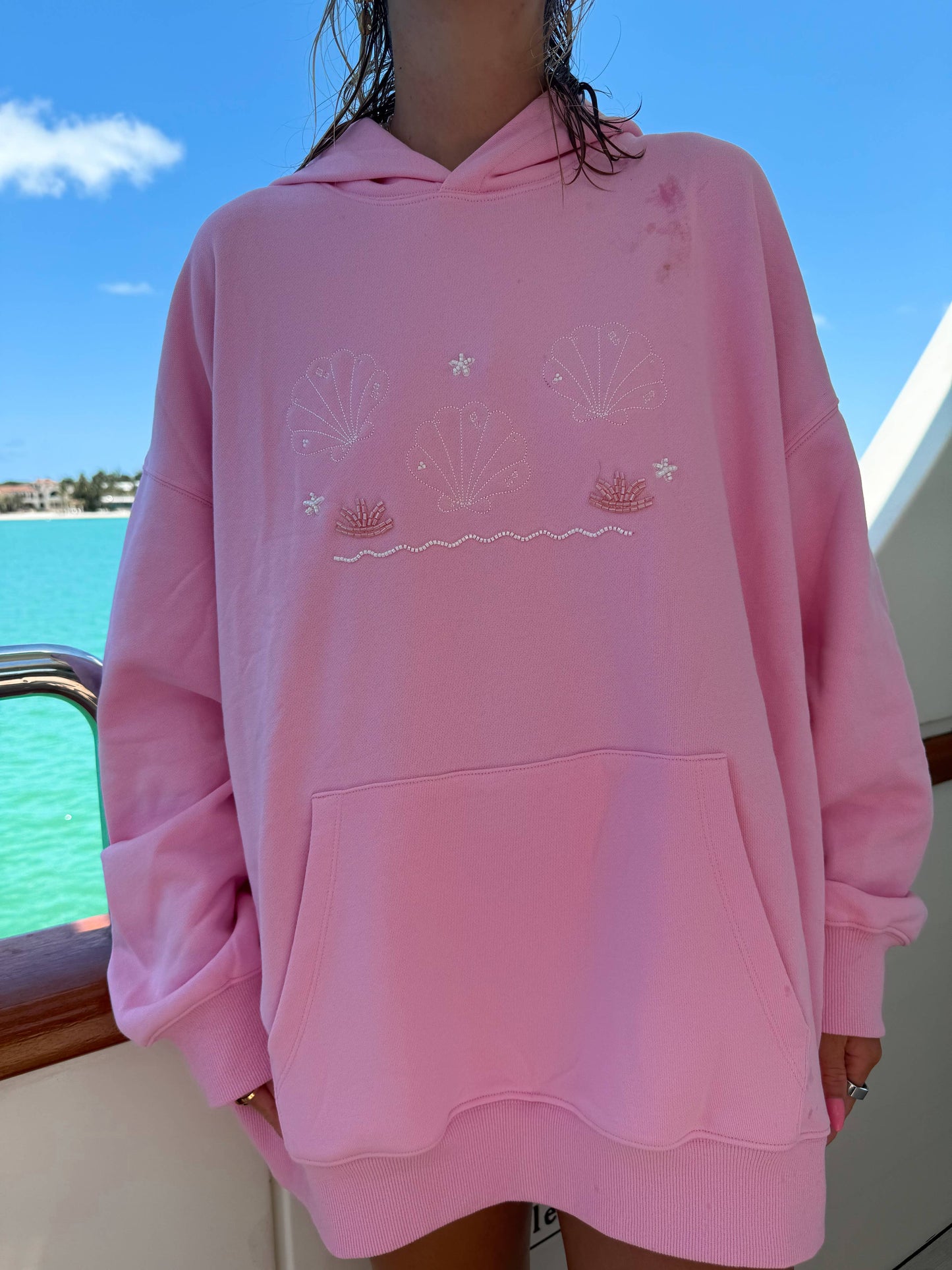 Lottie Pink Bikini Beaded Ocean Hoodie