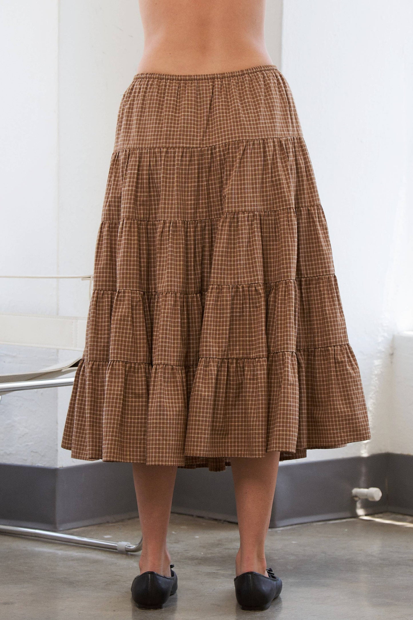 Tiered Gingham Skirt