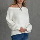 Ribbed Knit Off The Shoulder Relaxed Sweater