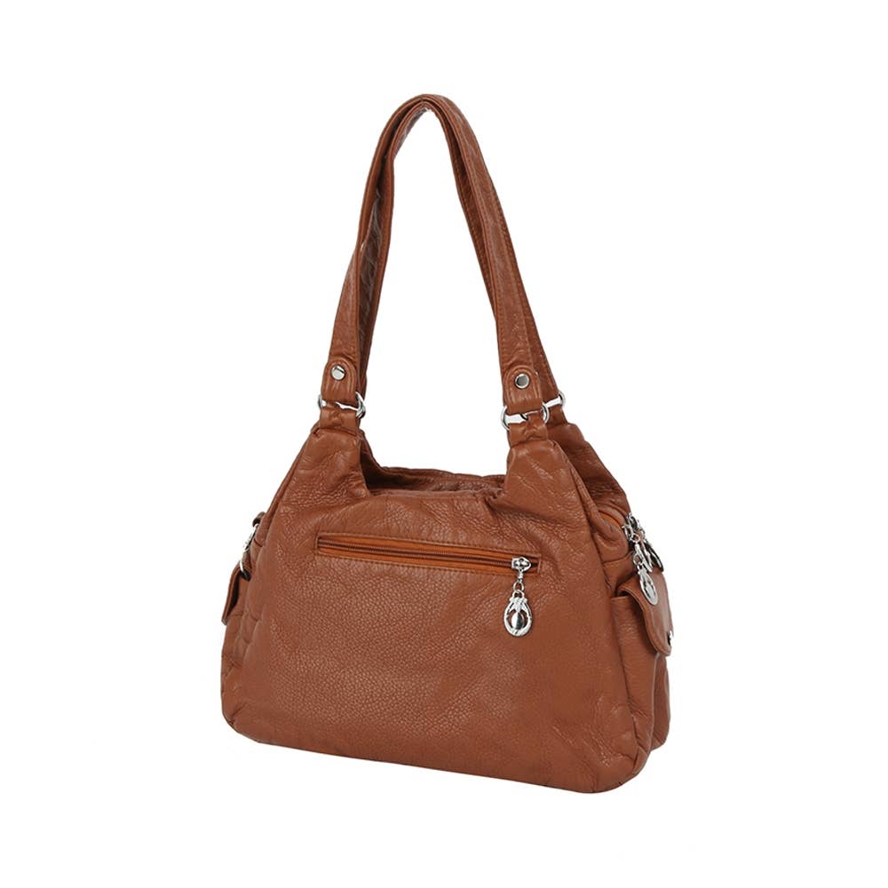 Intricate Faux Leather Shoulder Bag
