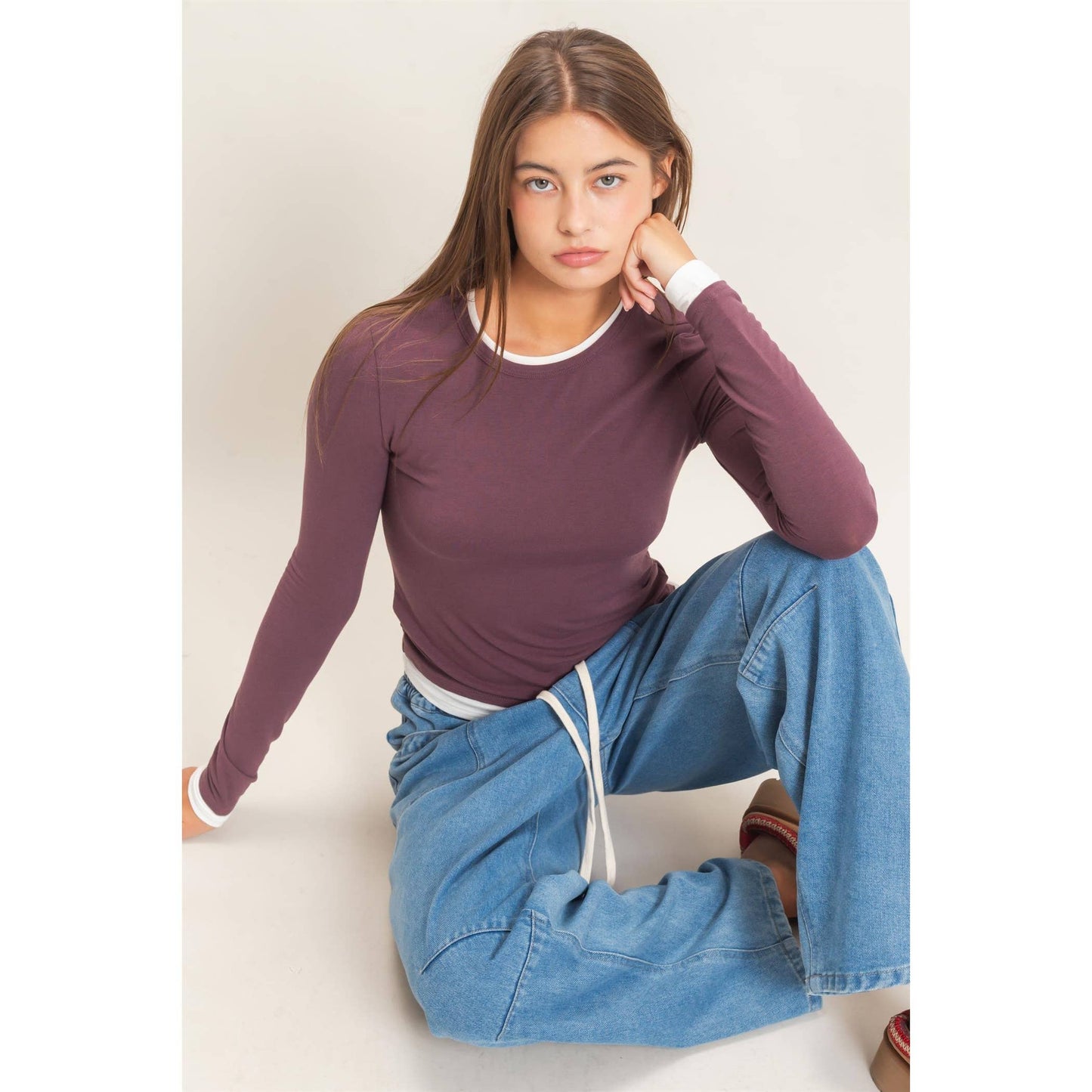 Layered Effect Long Sleeve Top