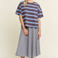 Stripe Oversized Short Sleeve Top